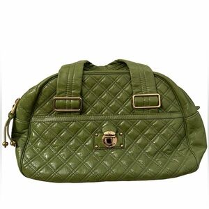 Marc Jacobs Ursula Quilted Bowler Bag Green Patent Leather vintage rare Y2K